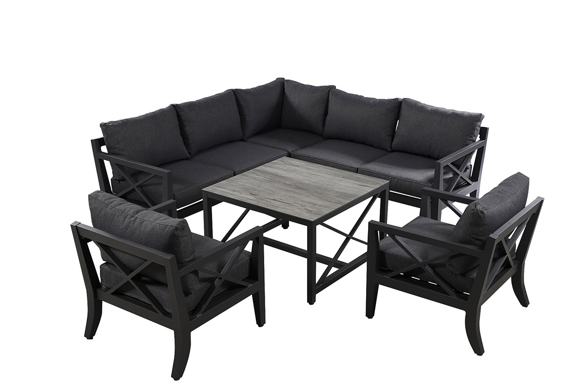 Sorrento Square Casual Dining Set with Lounge Chairs