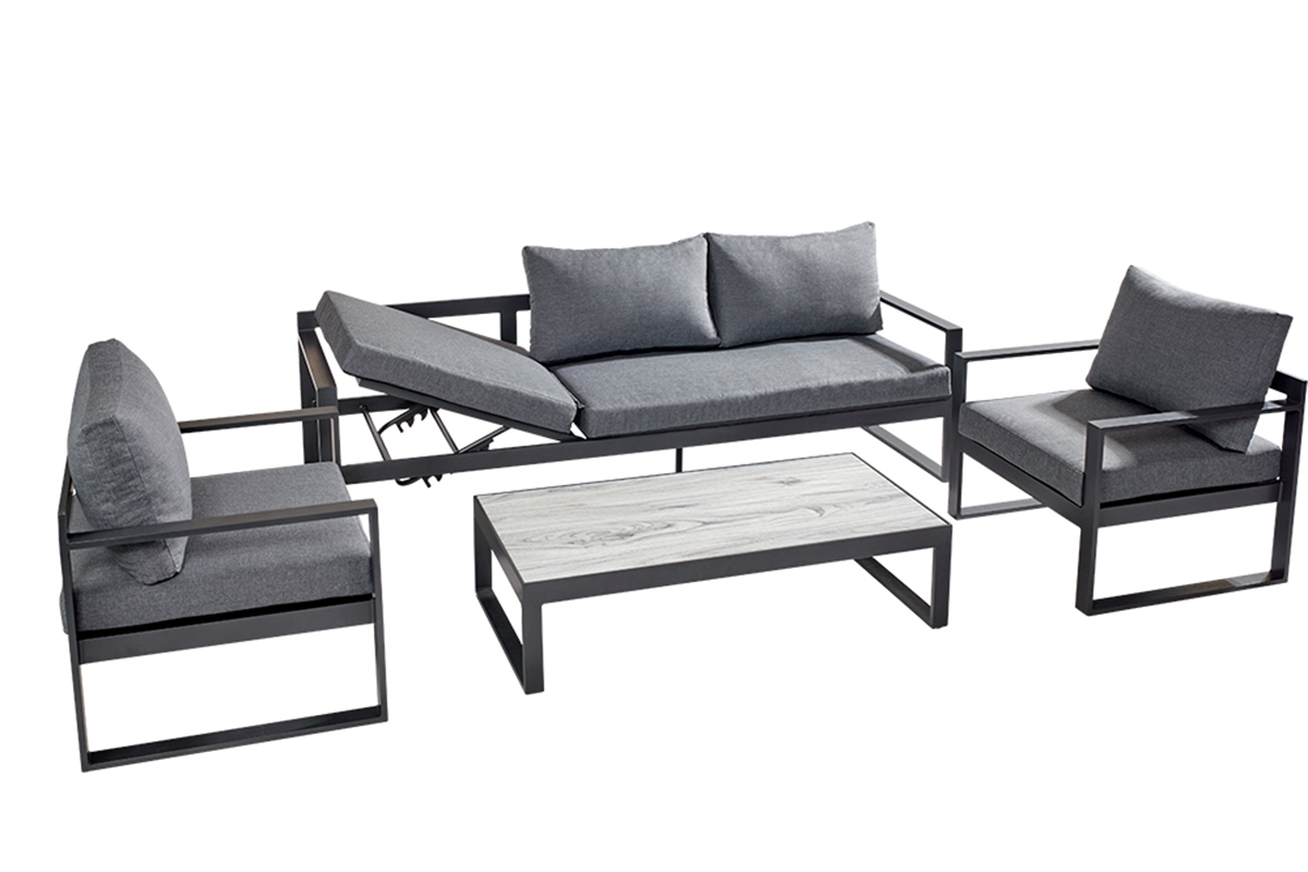 Vienna 3 Seat Lounge Set with Integrated Lounger 