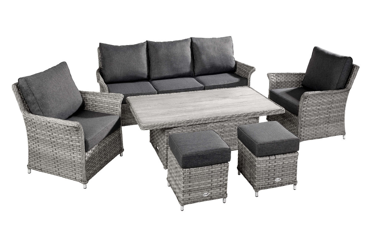 Heritage 3 Seat Casual Lounge Set with Adjustable Table 